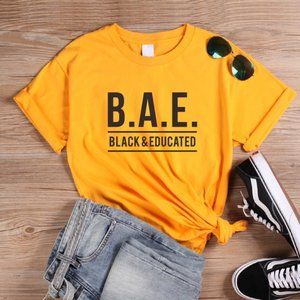 B.A.E. Black & Educated Unisex T-Shirt (Gold) Other Colors Listed Separately
